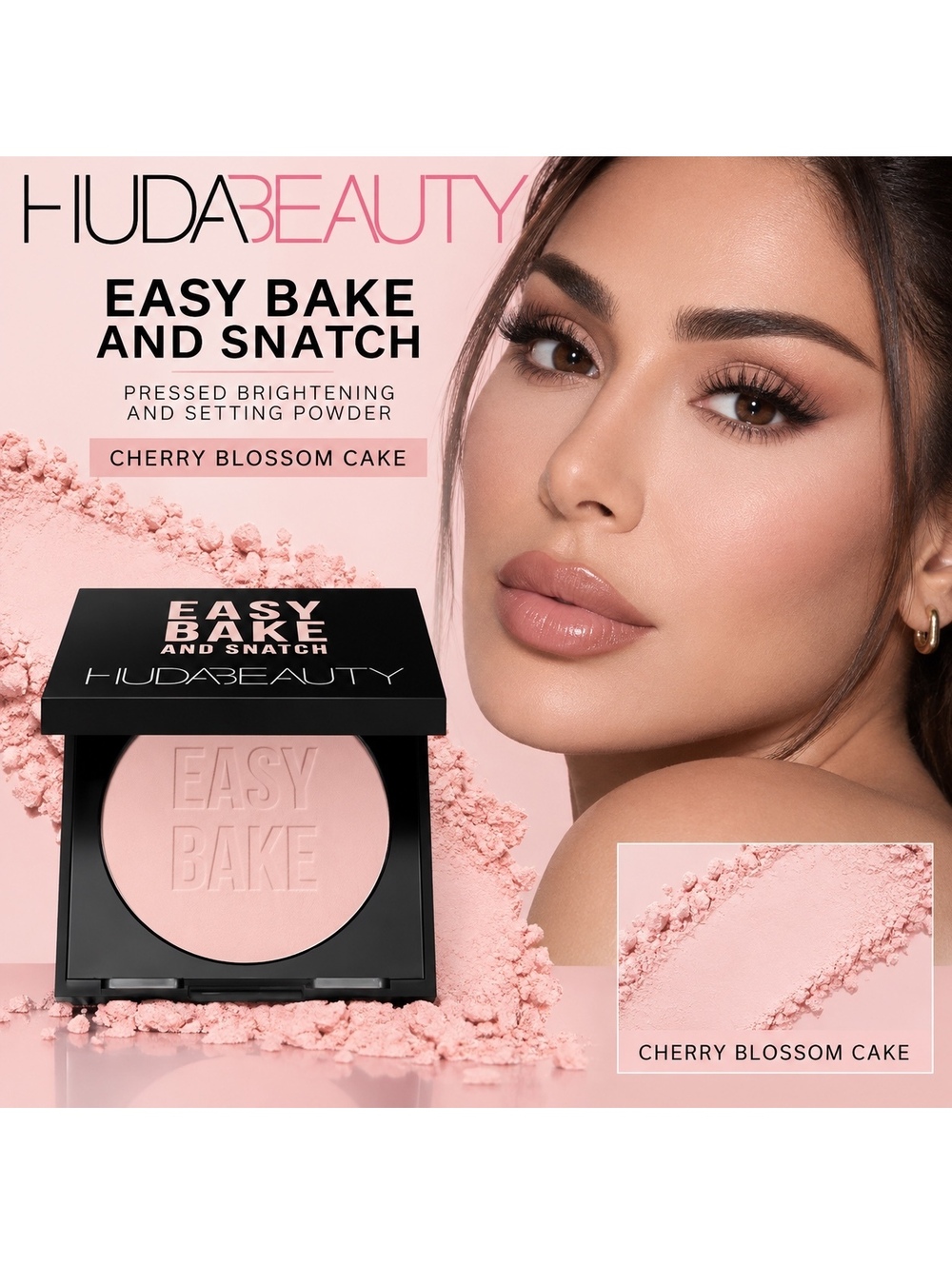 HUDA BEAUTY Easy Bake & Snatch Brightening & Setting Powder Cherry Blossom Cake.